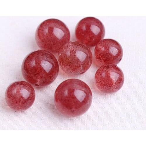 One piece AAstrawberry quartz round red 8/10/12/14mm for DIY jewelry making loose beads FPPJ wholesale beads nature gem stone
