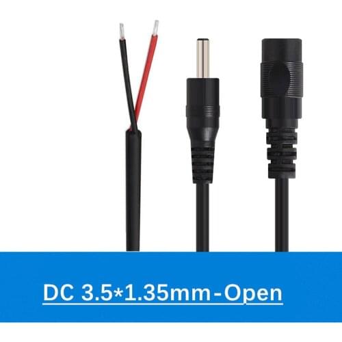DIY DC 3.5MM x 1.35MM MALE / FEMALE TO OPEN POWER CABLE