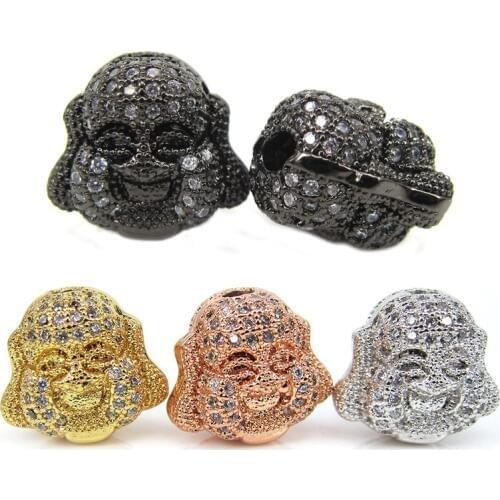 DIY jewelry accessories micro pave Maitreya buddha beads for yoga bracelet Diy Zen necklace making mixed colors