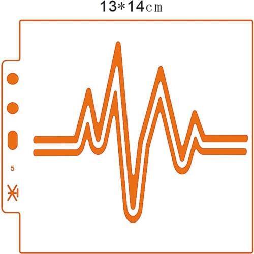 ECG plastic mold shield DIY cake scrapbook stencils hollow Embellishments printing lace ruler Valentines Day