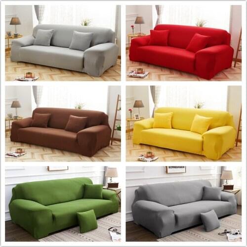 Elasticity Sofa Cover Extensible Couch Cover SofaCovers Sectional Solid Color Single/two/three/four Seats L Shape Need Buy 2pcs