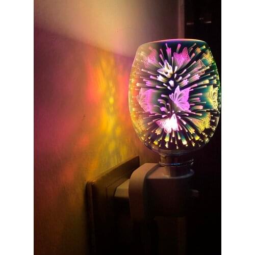 Electric Plug In Led 3d Colorful Mosaic Aromatherapy Aroma Wax Melt Oil Burner Creative Diffuser Gypsophila Lamp