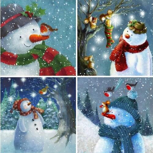 Evershine 5D DIY Diamond Embroidery Snowman Rhinestone Pictures Diamond Painting Christmas Cartoon Mosaic Art Home Decor Gift