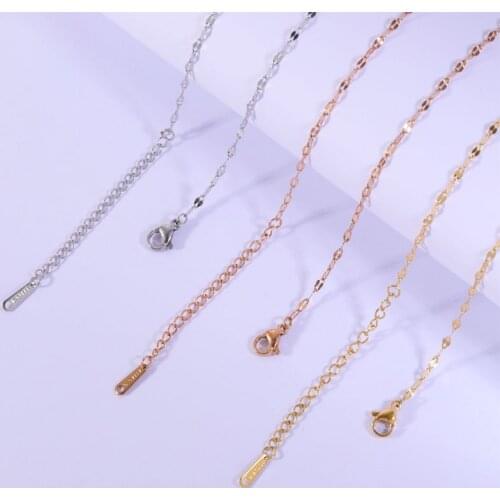 Fnixtar 20Pcs 40+6cm Thickness 2mm Chain Necklace Mirror Polish Stainless Steel Sweater Necklace For Girls Gifts Womens Jewelry