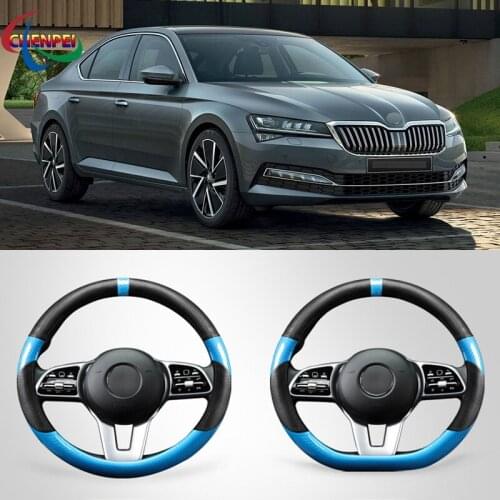 Four Seasons Universal Car Steering Wheel Cover For Skoda Series Octavia RS Superb Fabia Yeti Rapid Car Accessories