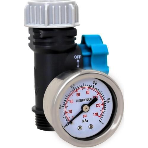 1MPa(140psi/10bar) 3/4’’ Water Pressure Gauge Ball Valve Flow Control Garden Tool Easy Connection to Faucet, Water Timer#GW00111