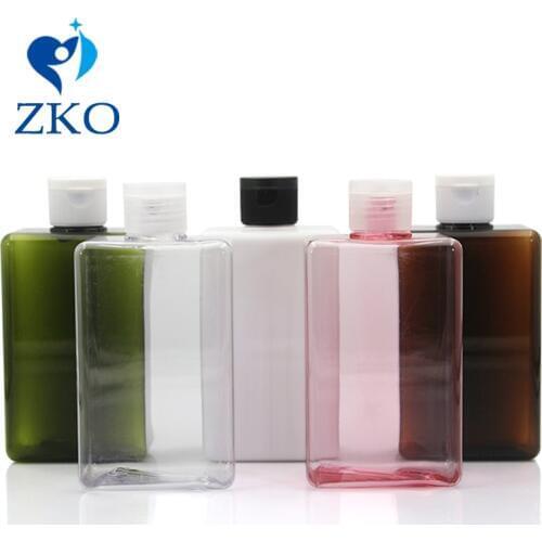 300ml PETG Flip Top Cap Cosmetic Makeup Cream Container Empty Emulsion Shampoo Lotion Travel Refillable Squeeze Square Bottles