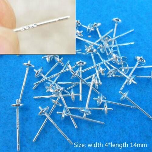 4*14MM 20/50/100/200Pcs 925 Sterling Silver Jewelry DIY Accessories 925 Silver Hook For Necklace Findings & Components PJ021