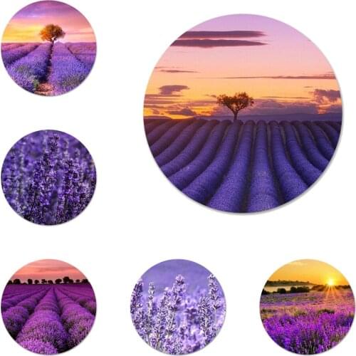 Lavender Flower Purple Icons Pins Badge Decoration Brooches Metal Badges For Clothes Backpack Decoration