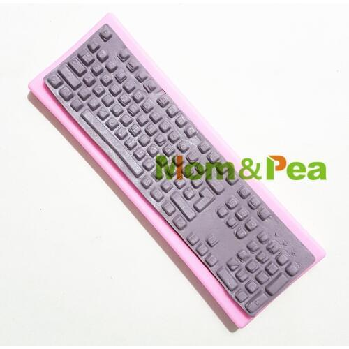 Mom&Pea 1205 Free Shipping Keyboard Silicone Mold Cake Decoration Fondant Cake 3D Mold Food Grade
