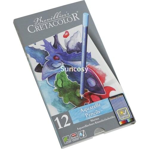 CRETA COLOR Marino Lightfast Watercolor Pencil Set, 12-Colors, multicolor (15-24-012)