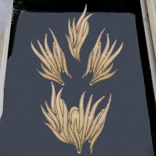 1set Bead Crystal Flower Leaf Collar Hotfix Rhinestone Sticker Elegant Patches Applique Clothes Wedding Dress Decorated T2761