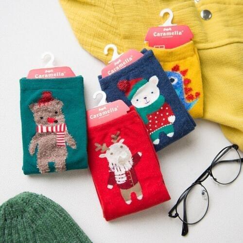 Caramella 2017 New Womens Deer Elk Sonwman Cotton Casual Socks Ladies Female Girl Men Christmas Gift Hosiery Red Sock