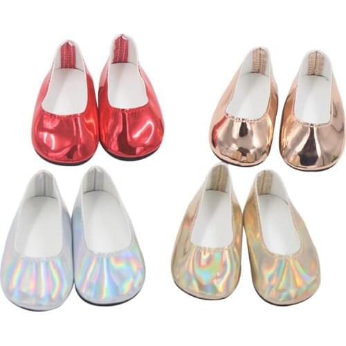 2021 New Pattern Bright Leather Shoes Fit 18Inch American 43cm Baby Doll Clothes Accessories,Girls Toys,Generation