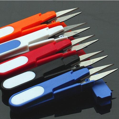 Stainless Steel Tailor Scissors Mini U Shape Scissors Hand Sewing U-Cutting Strap Cutting Fishline Yarn Tailoring Scissors E