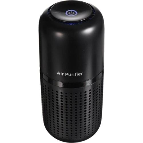 EAS-Mini Car Air Purifier 800MAh Battery Life USB Charging Low Noise Removal of Formaldehyde PM2.5 for Home Office - Black