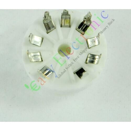 Wholesale and retail 8pc 9PIN PCB ceramics VACCUM TUBE SOCKET SAVER FOR 12AU7 12AX7B ECC83 6D58 radio free shipping