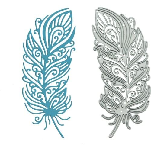 Feather Shape Metal Cutting Dies Scrapbooking Card Embossing Craft Paper Cutter Mold For Diary Photo Album Decorating