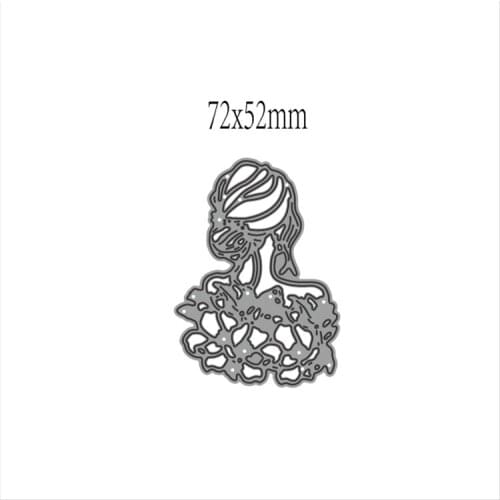 Beautiful Girl Metal Cutting Dies Stencils For DIY Lady Scrapbooking Card Decorative Embossing Knife Blade Die Mold Template