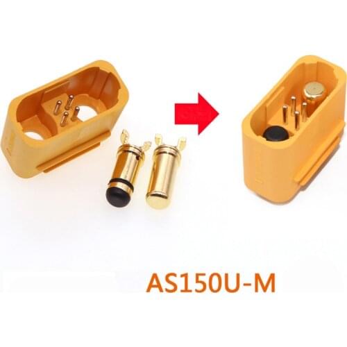Amass AS150U Plug Connector 2.0mm Banana Head 18AWG Anti-ignition with Signal Pin Lithium Battery Waterproof Socket Parts