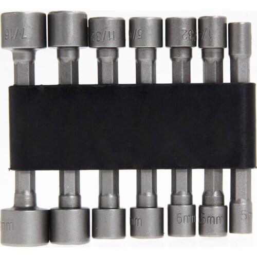 Power Nut Driver Drill Bit Standard Metric Socket Wrench Screw 1/4 Hex Shank