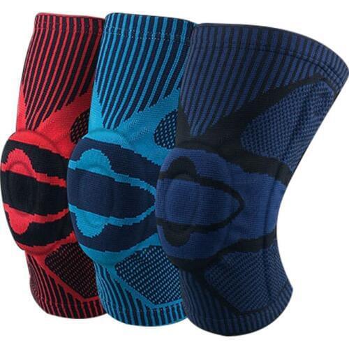 Sports Knee Pads Brace Knitted Silicone Padded Training Volleyball Knee Patella Supports Pro Basketball Knee Protectors