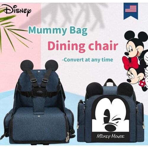 Disney Dining Chair Bag Multifunctional Diaper Bag Portable Baby Stool Mummy Bags Nappy Backpack Mother Travel Handbag For Mom