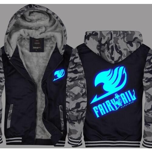 Unisex Anime Fairy Tail Luminous noctilucent Hooded Hoodie Cardigan Jacket Coat Top