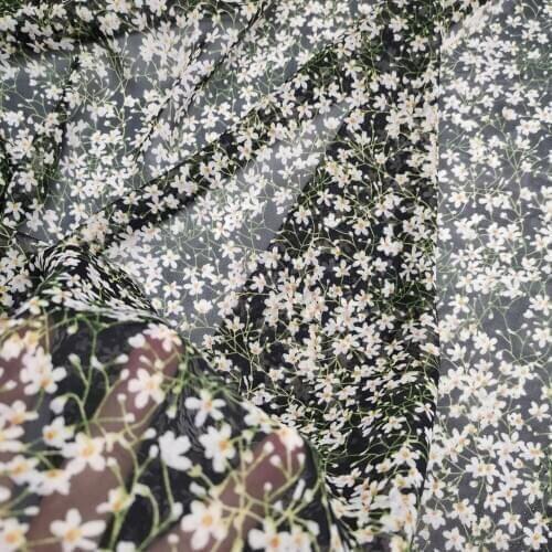 Summer Dress Fabric Small Flower Chiffon Material DIY Fabric Breathable Fabric for Dress Scarf Blouse