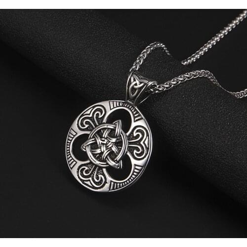 WENDYFO New Vintage Fashion Stainless Steel Round Punk Necklace & Pendant For men Street Hip Hop Chain Jewelry Gift