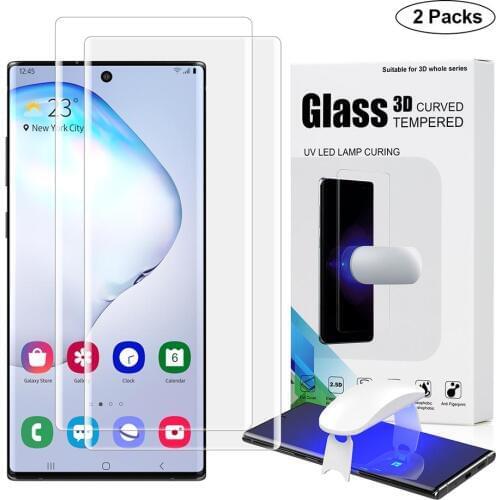 Screen Protector with fingerprint unlock for Samsung Galaxy Note 10 Plus UV Glass film full cover for Note 10 tempered glass