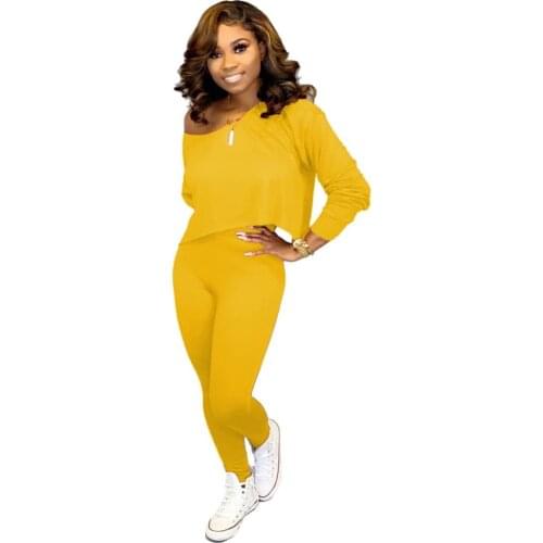 Adogirl Women Solid Two Pieces Set Tracksuits Long Sleeve Long Pants Suits 2020 Fashion Casual Sporty Women Sets 4 Colors