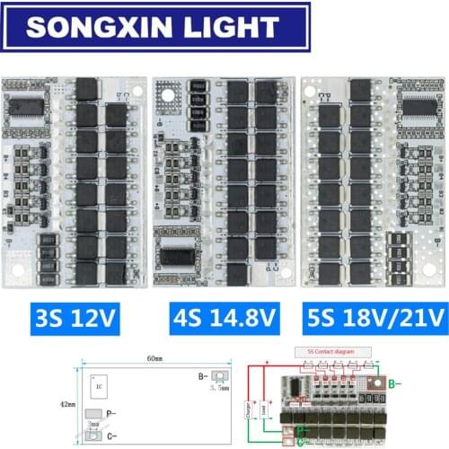10PCS 3s/4s/5s Bms 12v 18v 21v 100a Li-ion Lmo Ternary Lithium Battery Protection Circuit Board Li-polymer Balance Charging