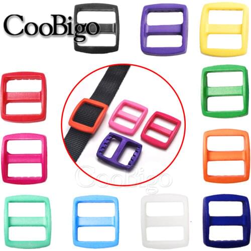 20pcs Colorful Tri-Glides Slider Adjustable Buckle Plastic For Belt Straps Backpacks Dog Collar Bag DIY Accessories 20mm