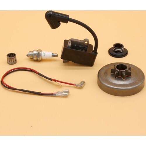 325" 7T Clutch Drum Ignition Coil Magneto Spark Plug Kit Fit HUSQVARNA 435 440 445 450 Garden Chainsaw Spare Parts 3573935701