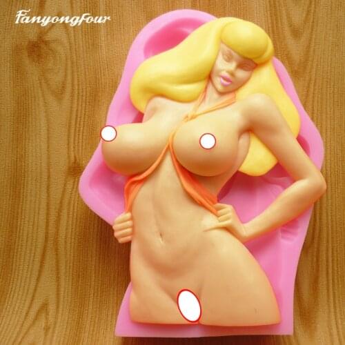 3D big chest woman silicone mold candy cake mold chocolate gypsum candle soap candy mold free shipping