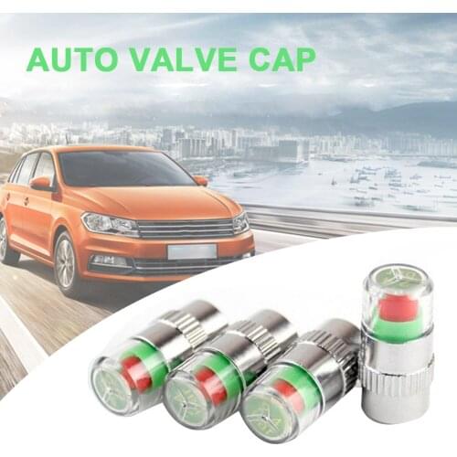 4x Car Tire Pressure Gauge Indicator Alert Monitoring Valve Cap Sensor Tire Pressure Indicator External Auto Car Accessories