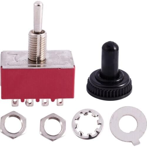 AC 250V 2A 125V 6A on/off/on 4PDT Toggle Switch with Waterproof Boot