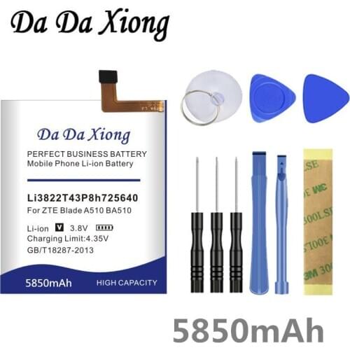 Da Da Xiong 5850mAh Li3822T43P8h725640 Battery for ZTE Blade A510 BA510 Battery