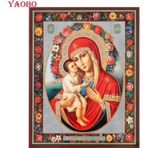 Diamond Painting Virgin Mary kids Christian Religion Jesus Christ DIY 3D Diamond Embroidery Maternal Love Child Religious Gifts