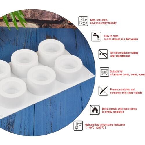 Non-stick Silicone Muffin Non Stick Tray 6 Holes Baking Pudding Mould Cupcake DIY