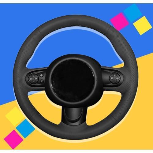Auto Braid On The Steering Wheel Cover for Mini Coupe DIY Hand Stitch Car Braiding Wheel Covers Interior Accessories Car-styling