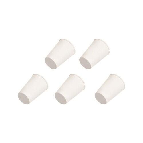 White Tapered Shaped Solid Rubber Stopper for Lab Tube Stopper Size 1 (14-19mm)5Pcs