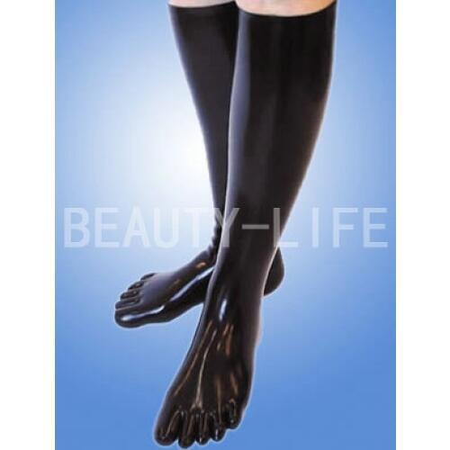 New hot fetish latex socks seamless 3D toe socks tight fit knee stockings 35cm long Red skin black pink new arrival