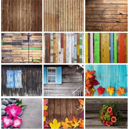 Flowers Wooden Plank Photography Background Canvas Painting Party Food Newborn Baby Portrait Photo Backdrops Prop Studio Shoots