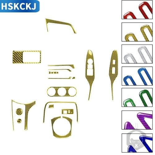 For Mazda MX-5 Miata Roadster 2016+ MX5 ND Carbon Fiber Interior Cover Stickers Multimedia AC Steering Wheel Button Accessorie