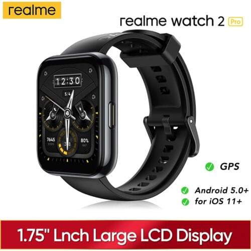 Global Version Realme Watch 2 Pro Smart Watch 1.75"Color Display Dual Satellite GPS 90 Sports Modes Long Battery Life Smartwatch