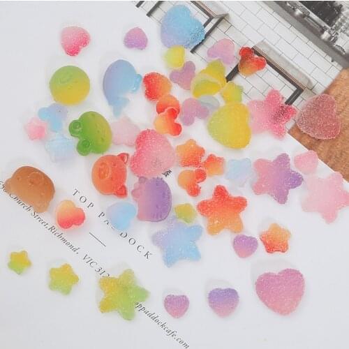 30pcs Artificial Soft Candy Animals Figurines DIY Craft Phone Shell Patch Arts Decor Nail Materials Jewelry Hair Accessories