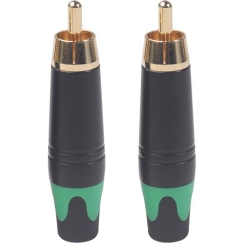 2 Pieces Zinc Alloy RCA Male Plug Connector Stereo for Cable DIY Accessory