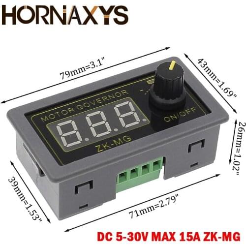 DC 5-30V 12v 24v 5A DC Motor Controller PWM Adjustable Speed Digital display encoder duty ratio frequency MAX 15A ZK-MG